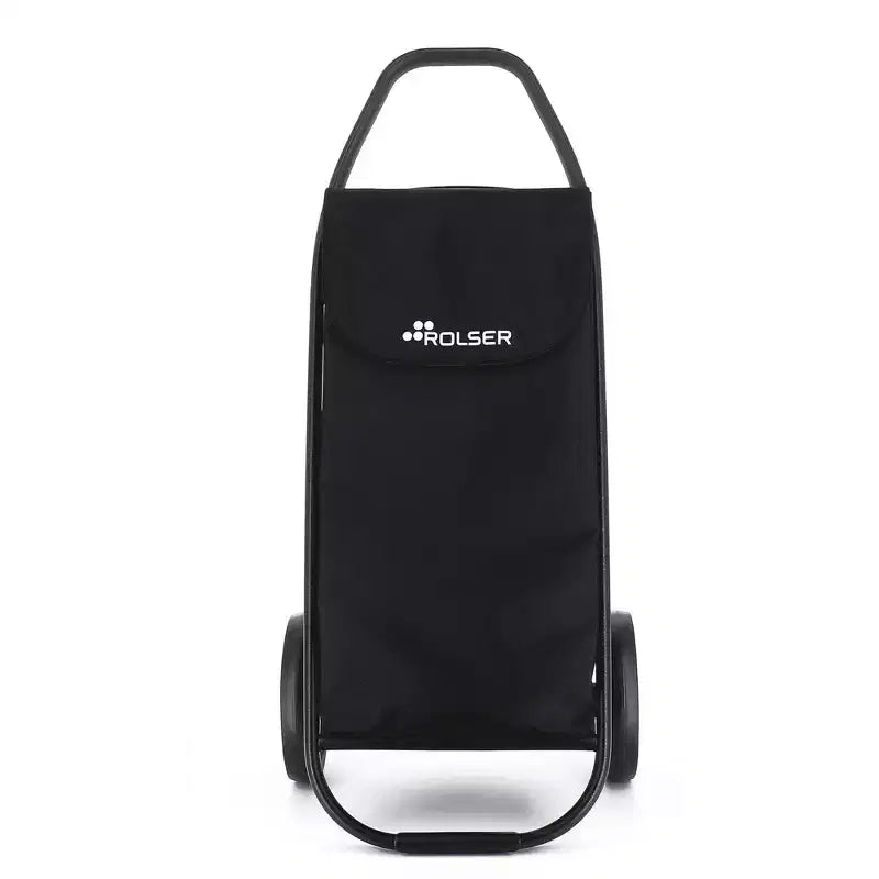 Rolser COM MF 2 Big Wheel Shopping Cart Black: Portable Foldable Grocery Cart with Built-In Handles, No Assembly Required