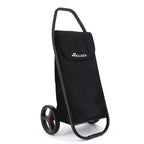 Rolser COM MF 2 Chariot de courses à grandes roues noir : Chariot d'épicerie pliable portable avec poignées intégrées, aucun assemblage requis