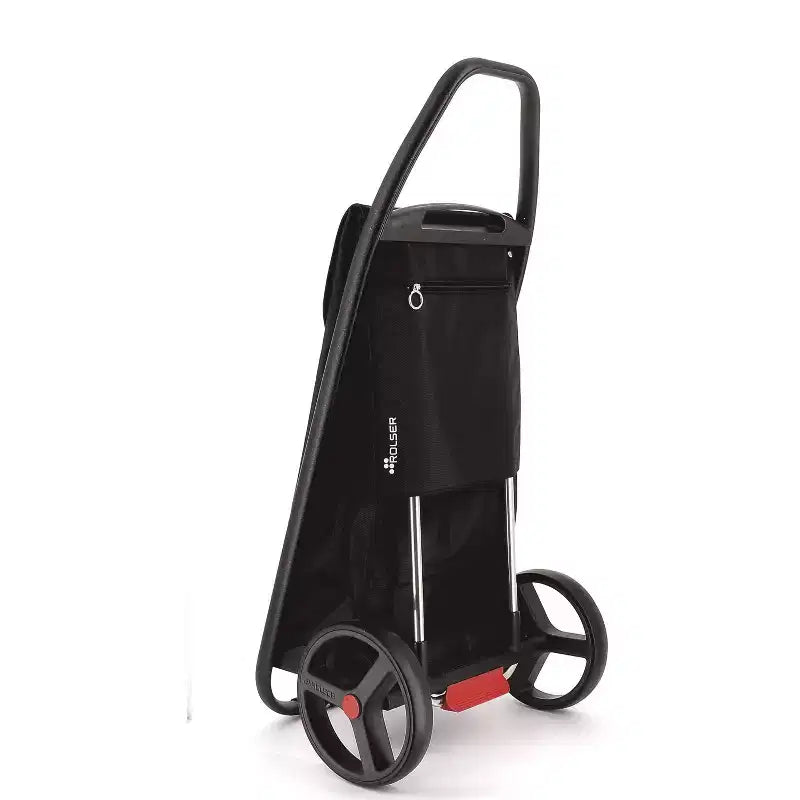 Rolser COM MF 2 Chariot de courses à grandes roues noir : Chariot d'épicerie pliable portable avec poignées intégrées, aucun assemblage requis
