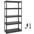 Atlas Shelving 5-Tier 30"x12"x60" 2000lbs Steel Boltless Shelving with Laminate Deck Dark Gray