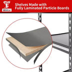 Étagère Atlas à 5 niveaux 30"x12"x60" 2000lb Étagère en acier sans boulons avec plateau laminé Gris foncé
