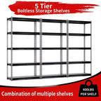 Étagère Atlas à 5 niveaux 30"x12"x60" 2000lb Étagère en acier sans boulons avec plateau laminé Gris foncé