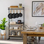 IRIS Portant à vêtements avec rangement et étagères réglables : Portant portable, cadre en métal, noir, 172 cm de hauteur