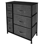 Simplify Commode de rangement à 7 tiroirs grise : Meuble de rangement utilitaire en acier et polypropylène, Rangement universel et pour vêtements