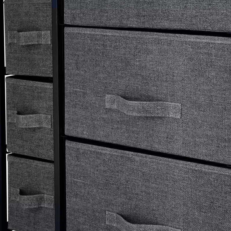 Simplify Commode de rangement à 7 tiroirs grise : Meuble de rangement utilitaire en acier et polypropylène, Rangement universel et pour vêtements