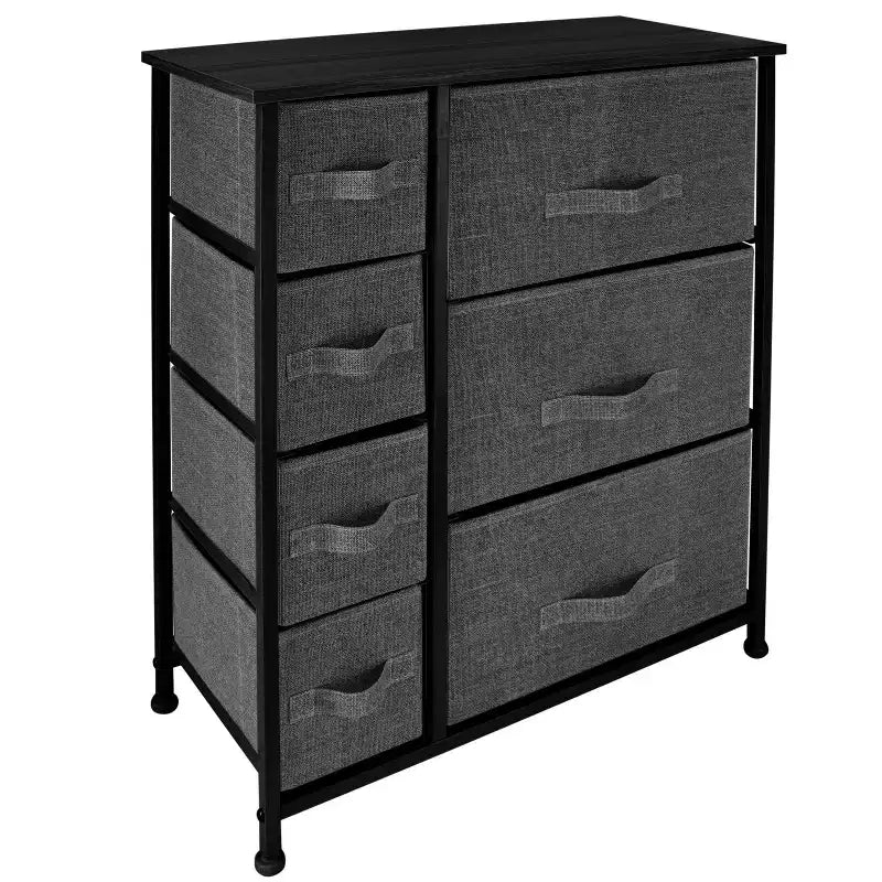 Simplify Commode de rangement à 7 tiroirs grise : Meuble de rangement utilitaire en acier et polypropylène, Rangement universel et pour vêtements