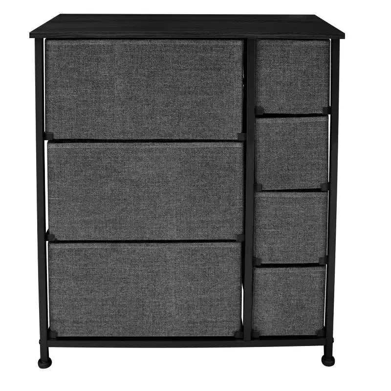 Simplify Commode de rangement à 7 tiroirs grise : Meuble de rangement utilitaire en acier et polypropylène, Rangement universel et pour vêtements