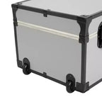 Seward Trunk 30" Roues lignées en papier noir et alliage : Rangement type malle-casiers, Malle de camping pour l'université, Capacité de 90 kg, Aucun assemblage requis