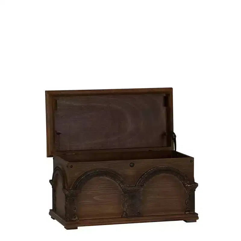 Malle de rangement en bois brun Household Essentials Small Arch