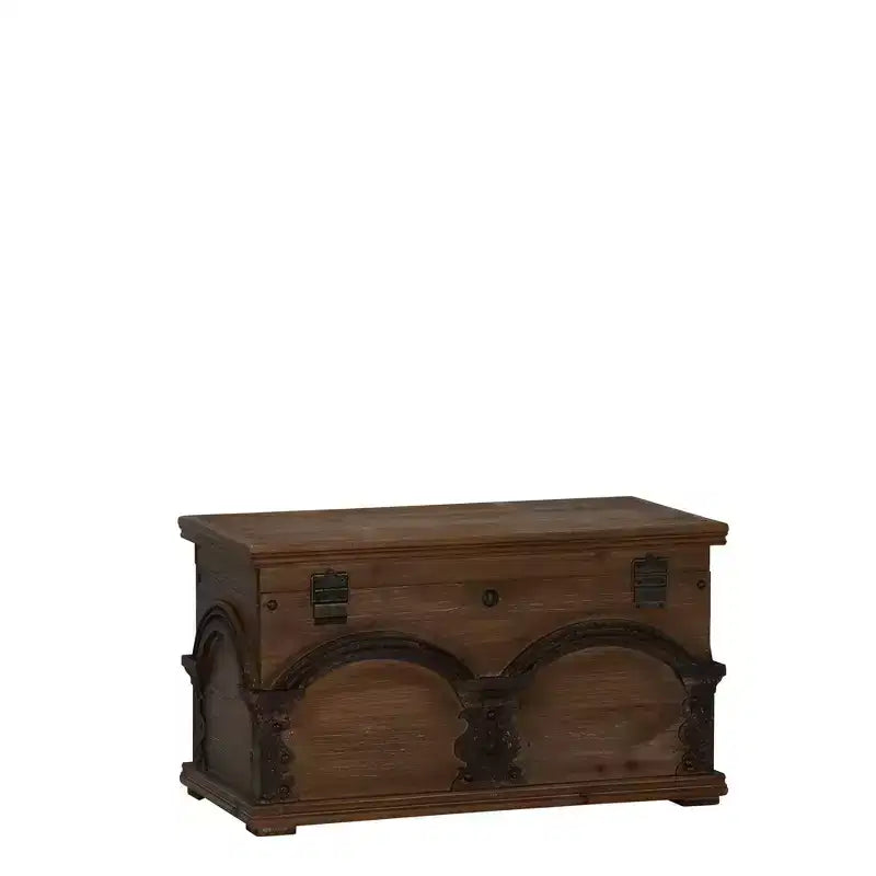 Malle de rangement en bois brun Household Essentials Small Arch