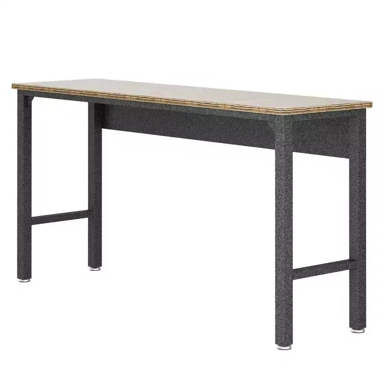 Manhattan Comfort Fortress Ensemble 3 pièces d'armoires de garage et de table de travail mobiles et compactes 2.0 Gris : Rangement verrouillable, étagères réglables, roulettes