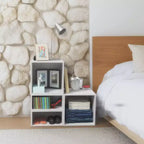 Niche Lot de 3 cubes de rangement empilables en bois blanc neige