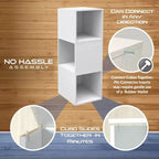Niche Lot de 3 cubes de rangement empilables en bois blanc neige