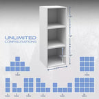 Niche Lot de 3 cubes de rangement empilables en bois blanc neige