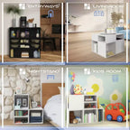 Niche Lot de 3 cubes de rangement empilables en bois blanc neige