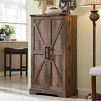 47 armoire de cuisine de ferme, buffet de rangement avec portes de grange - N/A