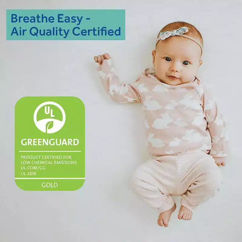 Matelas hybride 2 étapes pour lit de bébé et tout-petit Sealy Cozy Cool : Ferme, mousse de gel, hypoallergénique, épaisseur de 14,6 cm