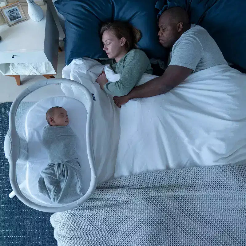 HALO BassiNest Swivel Sleeper 3.0 Lit de Bébé Cododo - Gris : Pivotement à 360 degrés, Cadre métallique, Rembourrage en coton, Capacité de 9 kg