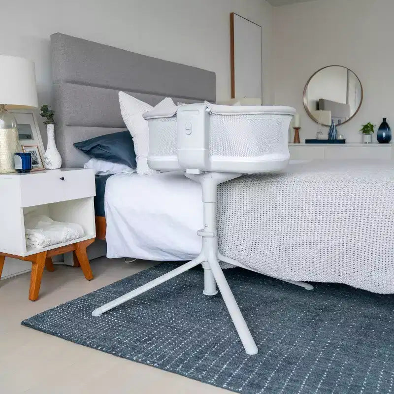 HALO BassiNest Swivel Sleeper 3.0 Lit de Bébé Cododo - Gris : Pivotement à 360 degrés, Cadre métallique, Rembourrage en coton, Capacité de 9 kg