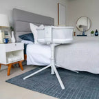 HALO BassiNest Swivel Sleeper 3.0 Lit de Bébé Cododo - Gris : Pivotement à 360 degrés, Cadre métallique, Rembourrage en coton, Capacité de 9 kg