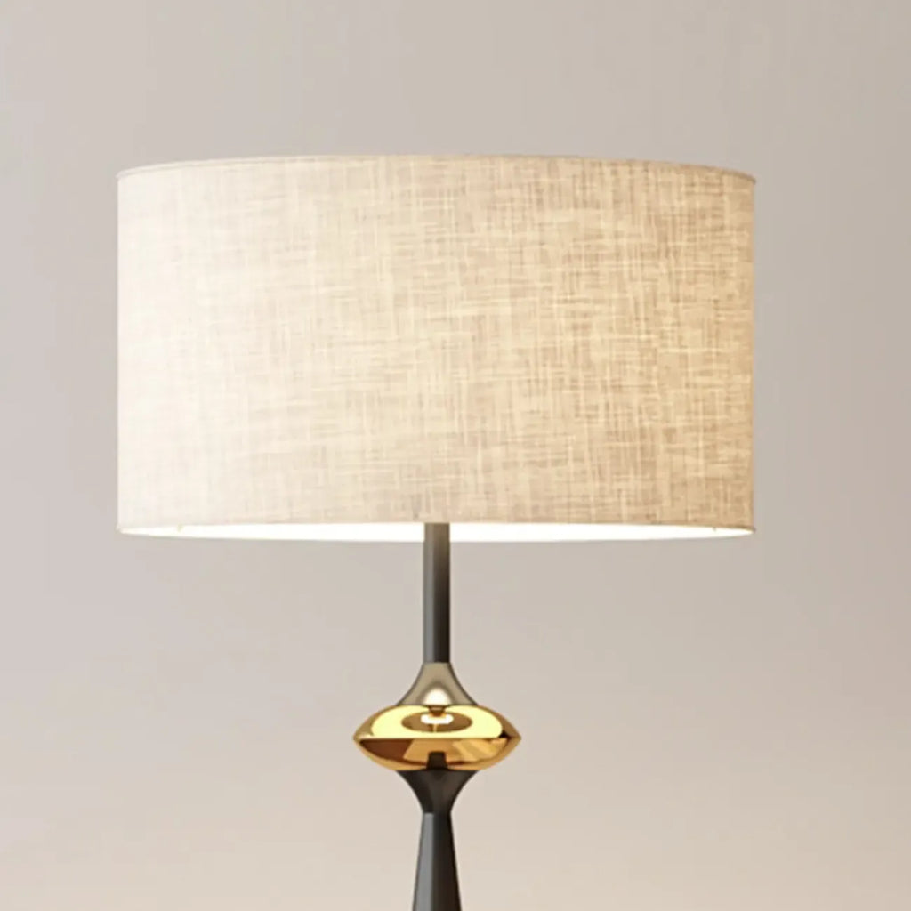 Lampadaire contemporain en métal conique avec abat-jour en tissu