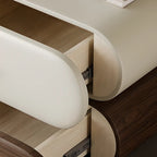 Table de chevet bicolore moderne avec tiroirs de rangement