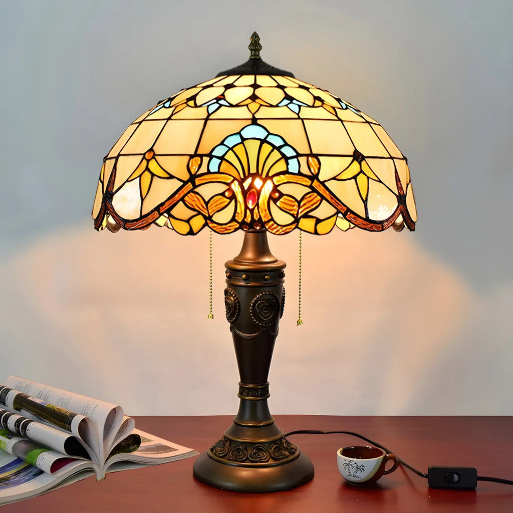Lampe de table à dôme en verre inoxydable vintage 2 lumières HomeyFad