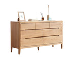 Commode double en chêne naturel traditionnel pour chambre à coucher