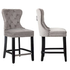Tabouret de comptoir Carter 24 Wingback Tufted Nailhead (lot de 2)