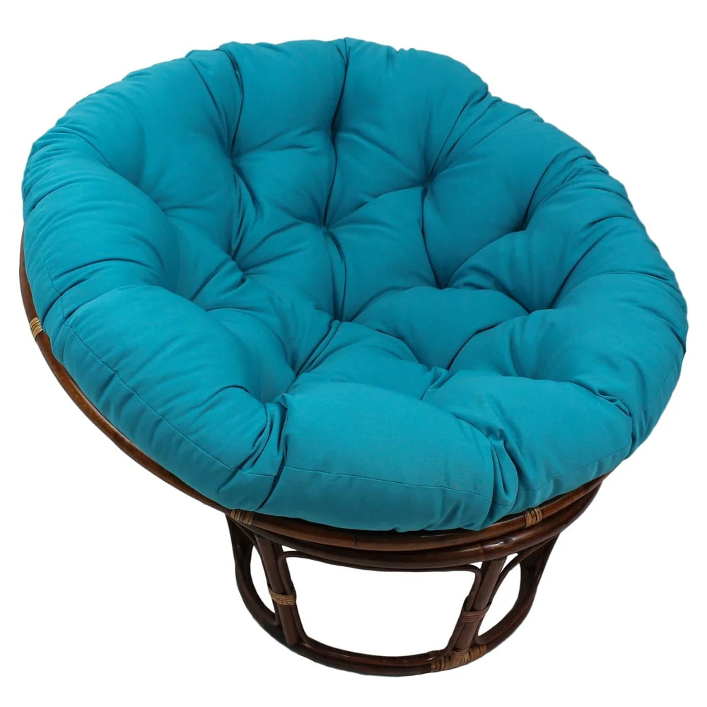 Fauteuil Papasan Bali en rotin de 42 pouces avec coussin en sergé