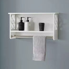 Étagère de baignoire Coventry avec deux porte-serviettes blanc - Alaterre Furniture