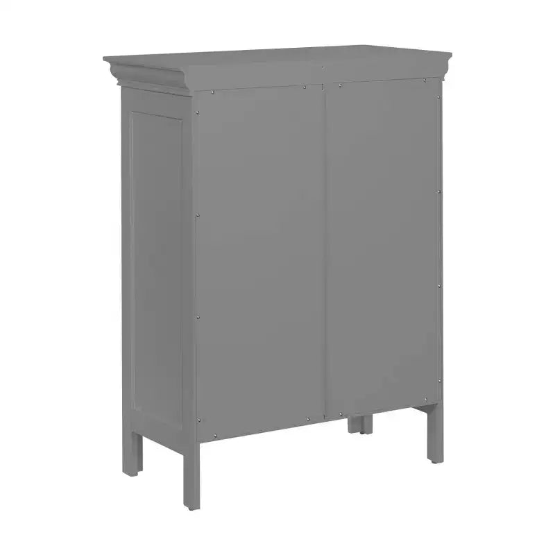 Teamson Home Stratford Armoire de Rangement de Salle de Bain Autoportante Contemporaine Grise : Microfibre, Lavable en Machine, Dos Antidérapant