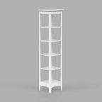 Madison Linen Tower with Five Open Shelves White - Teamson Home: Chrome-Plated, Transitional Style, MDF Composite