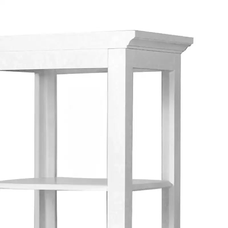 Colonne de salle de bain Madison à cinq étagères ouvertes blanche - Teamson Home : Chrome-plated, Style de transition, Composite de fibres à densité moyenne