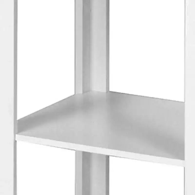 Colonne de salle de bain Madison à cinq étagères ouvertes blanche - Teamson Home : Chrome-plated, Style de transition, Composite de fibres à densité moyenne