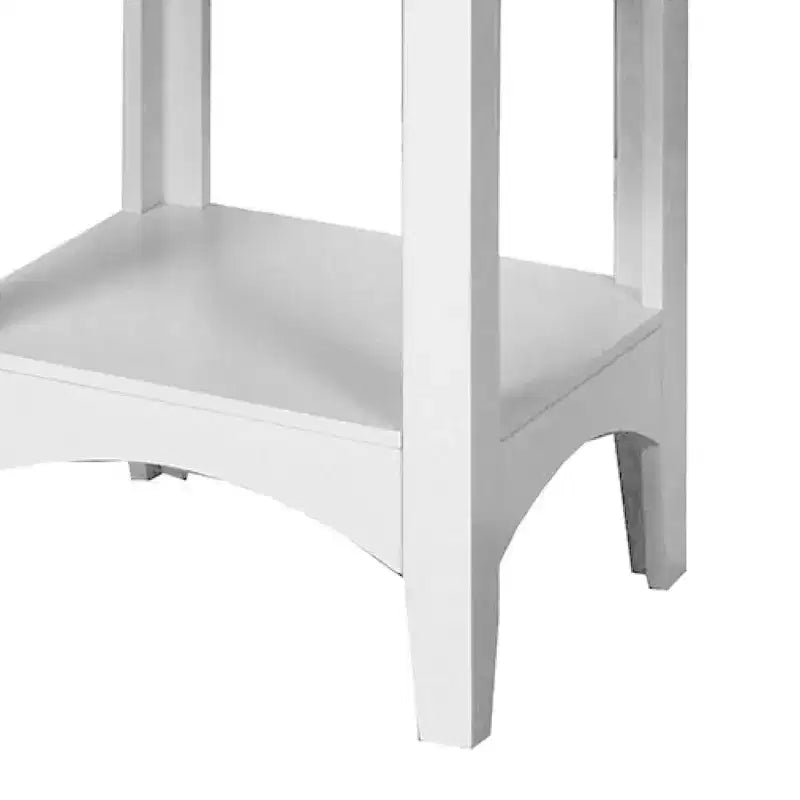 Colonne de salle de bain Madison à cinq étagères ouvertes blanche - Teamson Home : Chrome-plated, Style de transition, Composite de fibres à densité moyenne