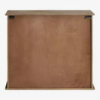 Armoire murale décorative en bois Barnhardt 30 po x 28 po avec 2 portes coulissantes en verre marron rustique - Kate & Laurel All Things Decor : Cadre en métal