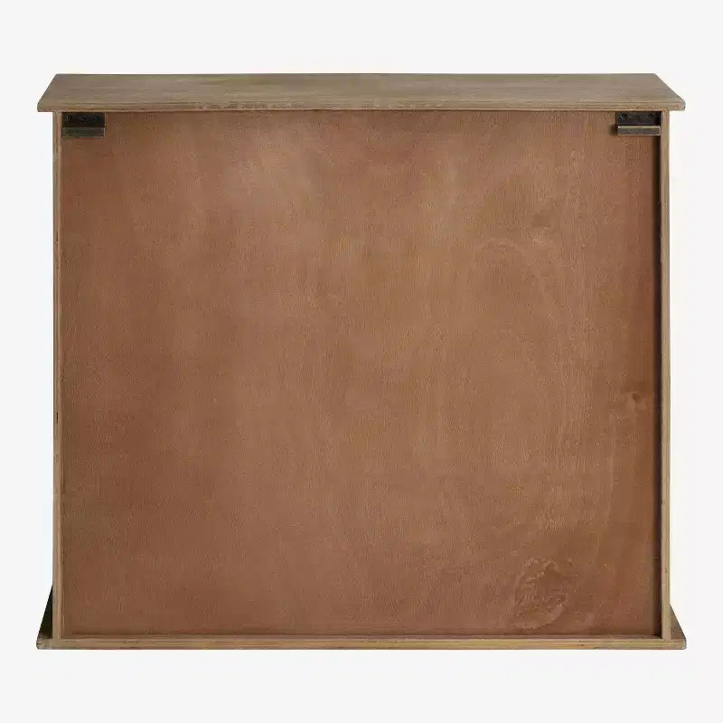 Armoire murale décorative en bois Barnhardt 30 po x 28 po avec 2 portes coulissantes en verre marron rustique - Kate & Laurel All Things Decor : Cadre en métal