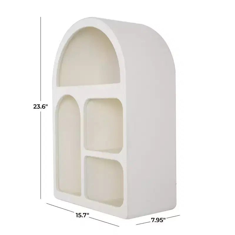 Étagère murale géométrique arquée en bois 24"x16" avec formes de blocs Crème - Olivia & May : Style traditionnel, aucun assemblage, rangement ouvert