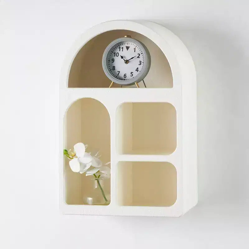 Étagère murale géométrique arquée en bois 24"x16" avec formes de blocs Crème - Olivia & May : Style traditionnel, aucun assemblage, rangement ouvert