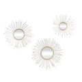 Olivia & May Metal Starburst Wall Mirror Set of 3 Gold: Iron Frame, Luxury Glam Decor, No Assembly Required