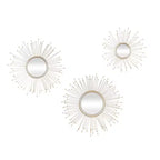 Olivia & May Metal Starburst Wall Mirror Set of 3 Gold: Iron Frame, Luxury Glam Decor, No Assembly Required