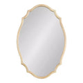 Kate & Laurel All Things Decor 24"x36" Leanna Wood Scalloped Oval Mirror Natural