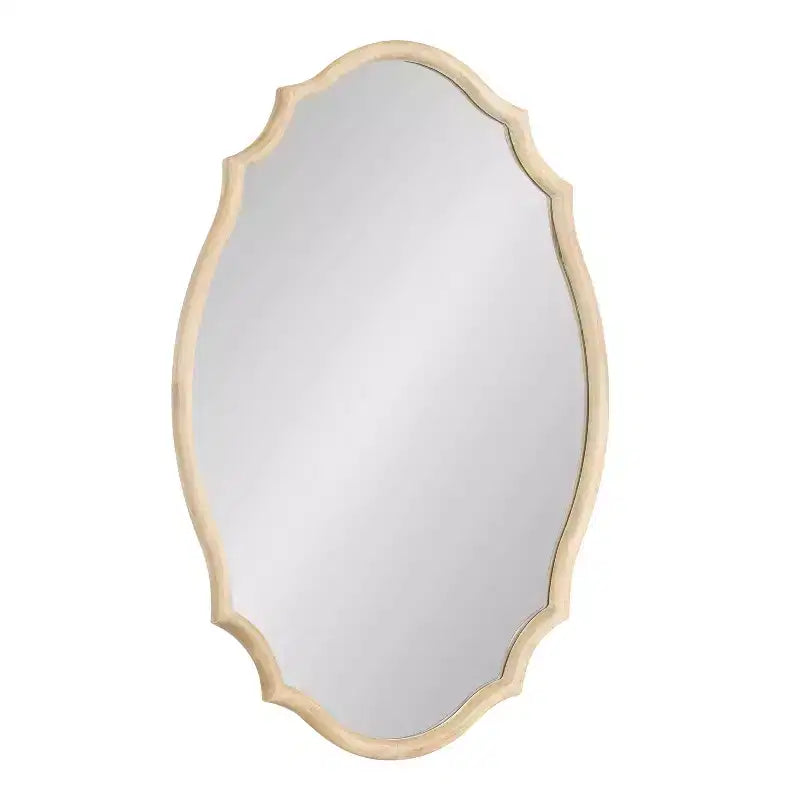 Kate & Laurel All Things Decor Miroir ovale festonné en bois naturel Leanna 24 x 36 po