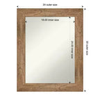 Miroir mural de salle de bain en bois de hibou non biseauté 24" x 30" brun - Amanti Art : coiffeuse rectangulaire moderne, fixation murale, quincaillerie incluse