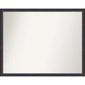 30" x 24" Non-Beveled Scoop Wood Bathroom Wall Mirror Dark Bronze - Amanti Art: Modern Rectangle, Wall Mount, Includes Hardware