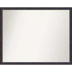 30" x 24" Non-Beveled Scoop Wood Bathroom Wall Mirror Dark Bronze - Amanti Art: Modern Rectangle, Wall Mount, Includes Hardware