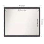 Miroir mural de salle de bain 30 po x 24 po en bois, bronze foncé, cadre en forme de cuillère non biseauté – Amanti Art : Rectangle moderne, fixation murale, quincaillerie incluse