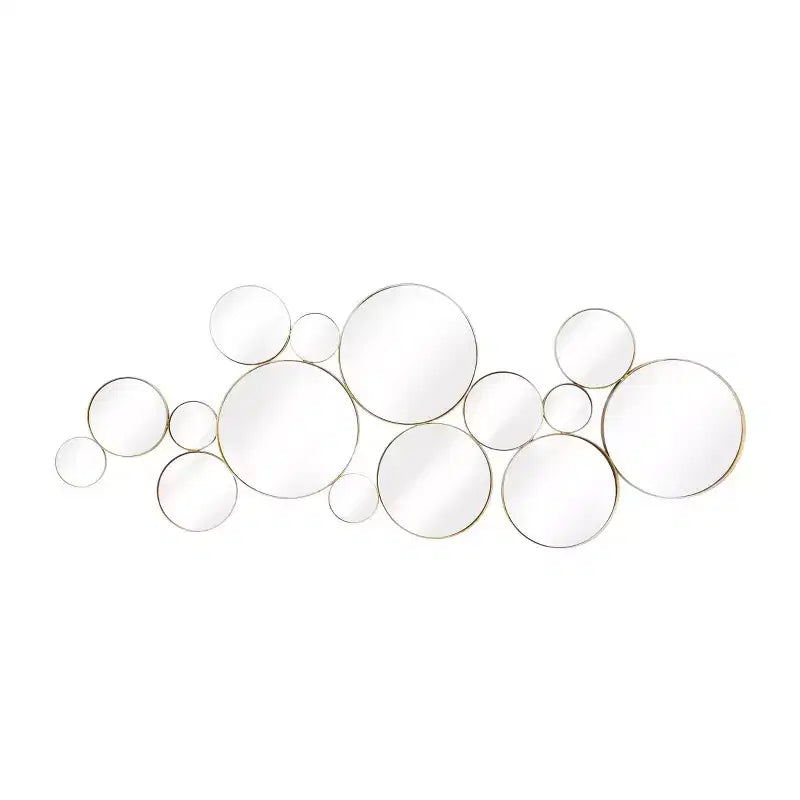 CosmoLiving by Cosmopolitan Modern Metal Iron Wall Mirror Gold : Decorative Round Entryway Mirror
