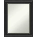 24" x 30" Non-Beveled Ridge Black Bathroom Wall Mirror - Amanti Art: Rectangle, Polystyrene Frame, Wall Mounted